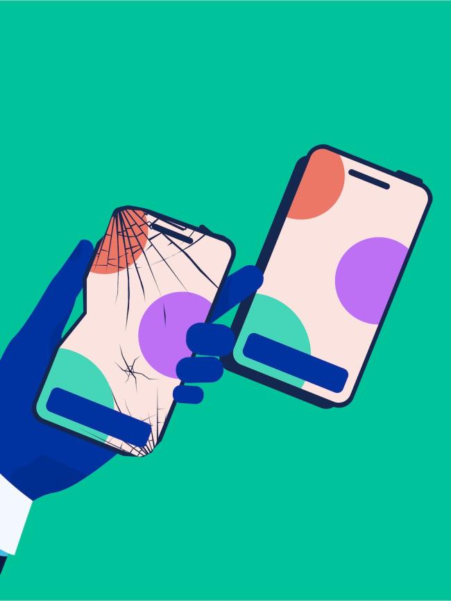 H&aring;nd som bytter ut en &oslash;delagt enhet med en ny erstatningsenhet